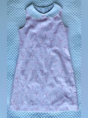 Florence Eiseman Pink Flamingo Peter Pan Collar Dress Girls 10